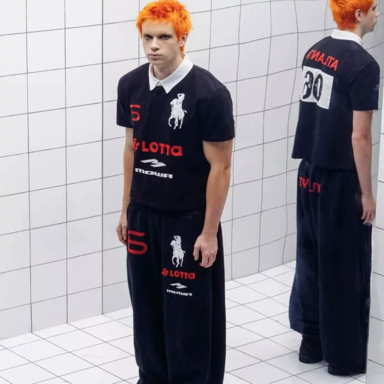 【Generation Z Four Emperors】Mowalola Atlanta ALT Angel War Horse нашивка Slim POLO Shirt YVL
