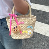 Соломенное масло, вместительная и большая высококачественная сумка, летняя портативная барсетка, с медвежатами, французский стиль, изысканный стиль