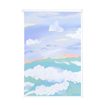 Bedroom living room Nordic style oil painting curtains bathroom window blinds balcony sunshade and sun protection roller blinds without punching