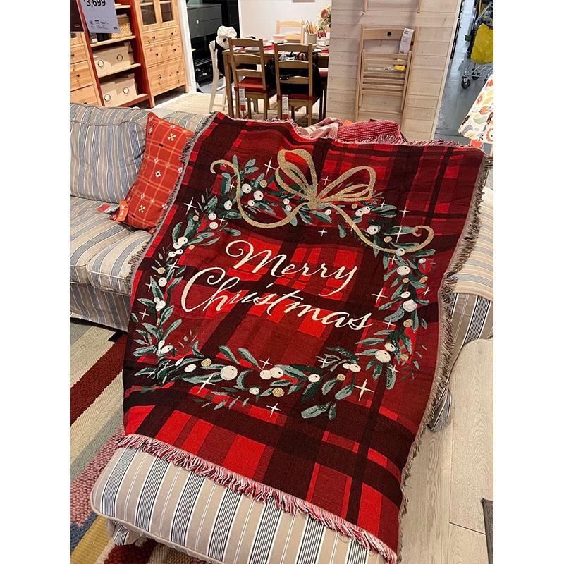 American Order Merry Christmas Decorative Blanket New Year Gift Sofa Blanket Gift-Giving Atmosphere Blanket American Order Merry Christmas Decorative Blanket New Year Gift Sofa Blanket Gift-Giving Atmosphere Blanket