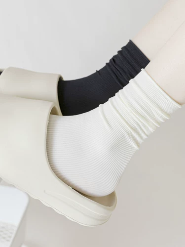 Белые летние бархатные шелковые тонкие носки, гусиный пух, популярно в интернете, средней длины