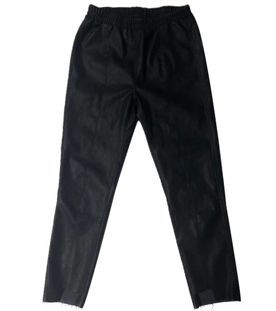 Leather pants for women, European station nine-point pants, slim fit, slimming carrot pants, petite pu pants, matte