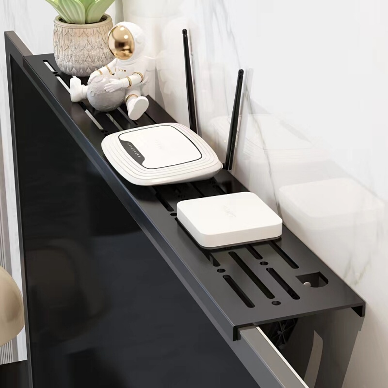 Tv Set-Top Box Storage Rack, No-Drill Computer Monitor Top Router Stand, Storage Box Bracket