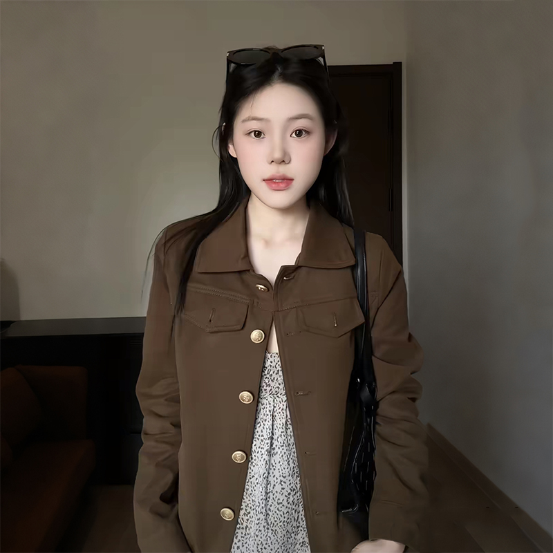 Autumn Retro American-Style Suede Jacket for Women, Spring and Autumn 2026 New Style, Loose Fit, Slimming, Casual Versatile Short Jacket
