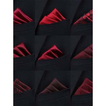 Men's Suit Burgundy Pocket Square Men's Shirt Handkerchief Suit Red Chest Scarf Silk Scarf Chest Scarf Small