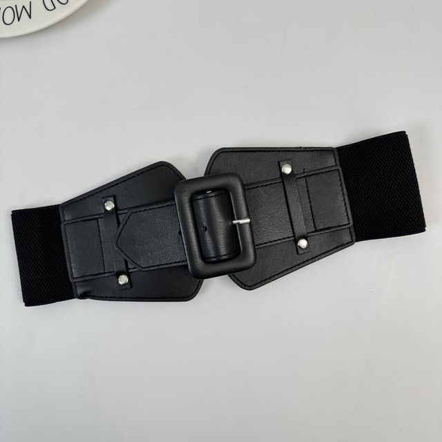 Fashionable Wide Waist Belt for Women, Versatile Decorative Coat Belt, Slimming Elastic Leather Belt, European and American Style