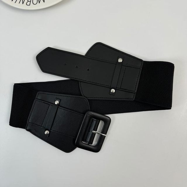 Fashionable Wide Waist Belt for Women, Versatile Decorative Coat Belt, Slimming Elastic Leather Belt, European and American Style
