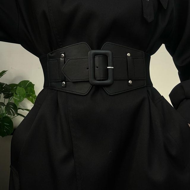 Fashionable Wide Waist Belt for Women, Versatile Decorative Coat Belt, Slimming Elastic Leather Belt, European and American Style