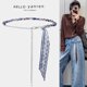 Silk scarf belt accessories for women metal chain waist chain ribbon belt braided bohemian ethnic style with jeans