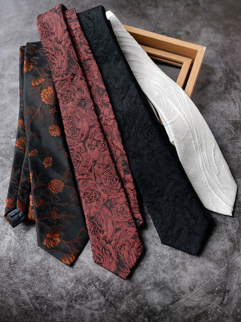 Three-Dimensional Craft Hand-Tied Tie Black Retro Versatile Luxury High-End Suit Shirt for Women and Men Literary and Young Trendy