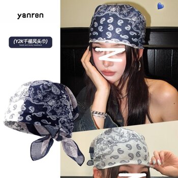 Hiphop Headscarf for Women, American Retro Street Dance Trendy Square Scarf, Y2K Millennial Hot Girl Fashion Headscarf, Hair Tie