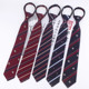 Cyanotic gold and red stripes Japanese style lazy zipper college style tie JK-DK tie feather bow tie