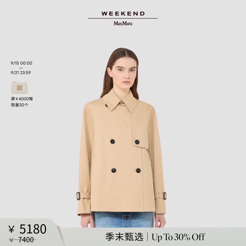 [End-Of-Season Selection] Weekend Maxmara 26 Women's Short Double-Breasted Trench Coat 5021056106
