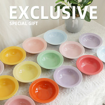 Korean brig flying saucer pet bowl ceramic bowl embedded saliva bowl food bowl engraved bowl holder for pets