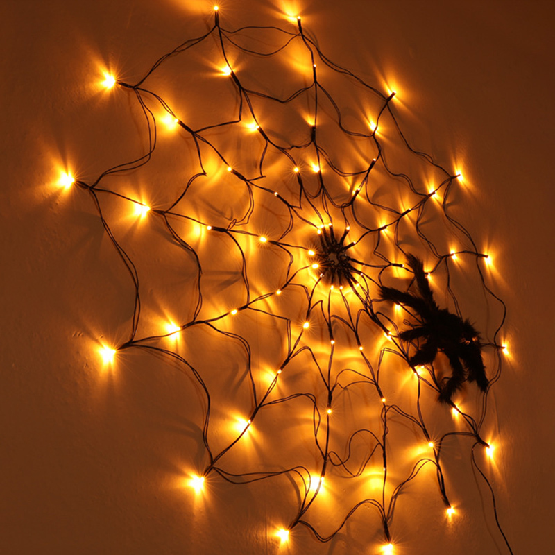 Halloween Decorative Lights Glowing Spider Lights Hanging Decorations Restaurant Party Entrance Wall Scene Indoor and Outdoor Atmosphere Arrangement
