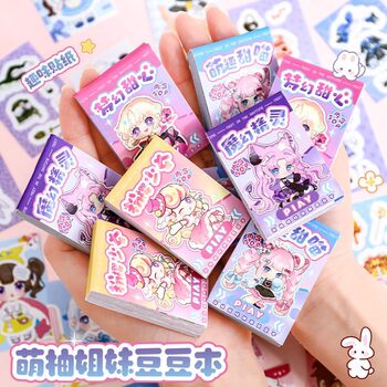 2025 New Cute Sisters Anime Dress-Up Sticker Book Girls Princess Story Book Children's DIY Handmade Dress-Up