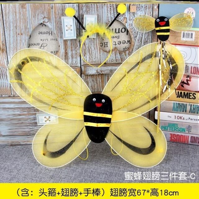 Little Bee Headwear Performance Props Kindergarten Christmas Halloween Decoration Children's Costume Supplies Angel Butterfly Wings
