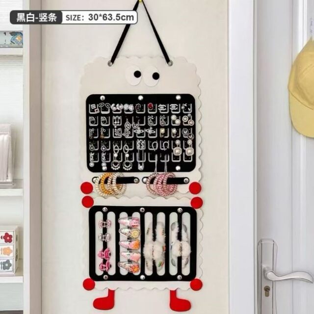 Multifunctional Girls' Hair Ties, Hair Bands, Hair Clips, Hair Hoops, Hanging Bags, Children's Hair Accessories Storage Organizer, Wall-Mounted Accessory Rack