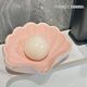 Creative Shell-Shaped Soap Dish with Drainage, Ceramic Soap Holder for Bathroom, Home Use, No Water Accumulation