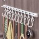 Kitchen No-Drill Sliding Rail Hook Rack for Hanging Spoons, Spatulas, and Kitchen Utensils, Sliding Strip for Cabinet Doors and Walls