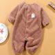 Thickened Fleece-Lined Spring, Autumn, and Winter Jumpsuit for Home Use, Warm Romper, Outerwear, Baby Newborn Clothes for Autumn and Winter