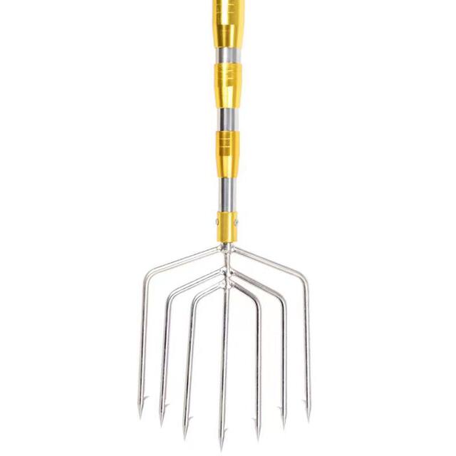 New Model Stainless Steel Barbed Fish Spear Set with Telescopic Rod, Traditional Fish Spear Head, Fishing Spear with Thickened Steel Rod