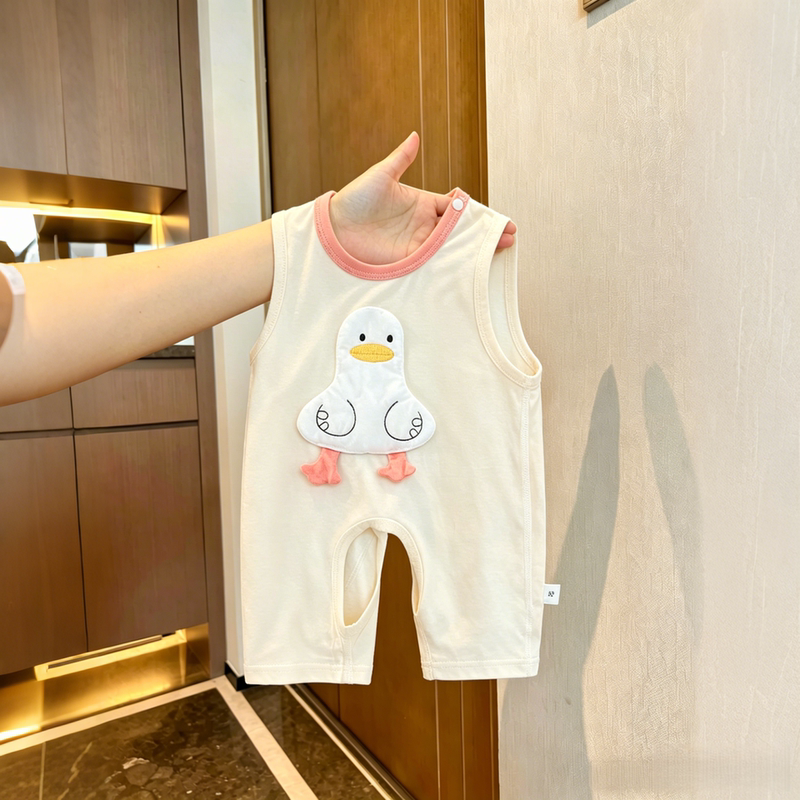 Cartoon Baby Clothes Summer Thin Sleeveless Romper Open-Crotch Baby A-Class Breathable Summer Newborn Romper Cartoon Baby Clothes Summer Thin Sleeveless Romper Open-Crotch Baby A-Class Breathable Summer Newborn Romper