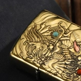 Оригинальная зажигалка, мужская бирюзовая высококлассная инкрустация камня, с драгоценным камнем