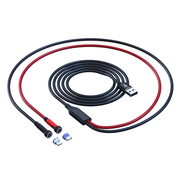 5A fast charging one-to-two magnetic data cable can be straight or bent