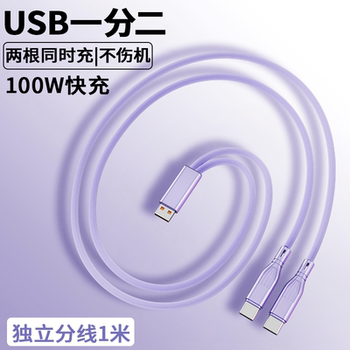 Yixingxing 100W One-To-Two Data Cable Suitable for Apple 16/15, Huawei Phones, One-To-Two Dual-Head Type-C Universal Car Charging Cable, 2-in-1 USB Multi-Function Fast Charging Android Charger