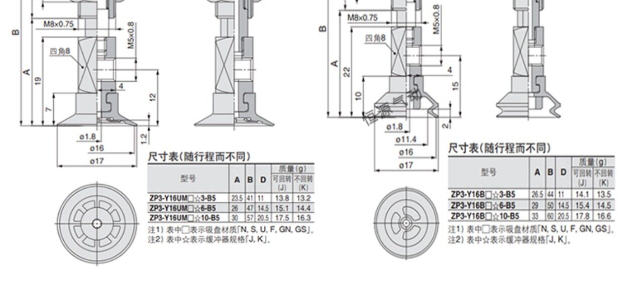 Вакуумные Чак 替代真空吸盘zp3-y10bnj6-b5 y13umsk6-b5 y16bgs umgs bgs bs Hengyuan
