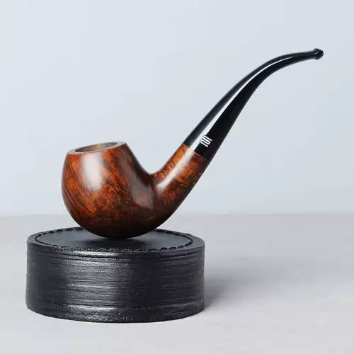 木香石楠木烟斗老式 经典弯式烟斗加阅读斗烟嘴送十件套