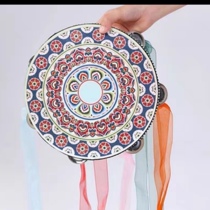 Hanfu photo location props bell and drum Tang and Song Dynasty style Dunhuang flying tambourine same style with multi-color streamer tambourine