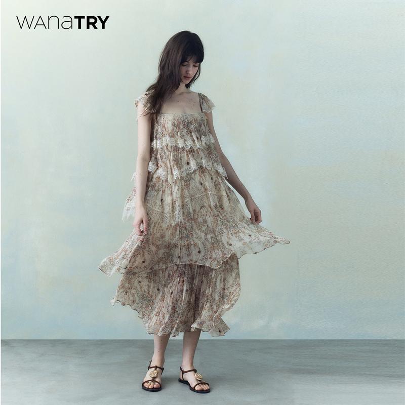 Wana Try Classical Oil Painting Style Girl's Handmade Lace Patchwork Dress 2026 Spring New Product Gentle and Elegant High-End Style Wana Try Classical Oil Painting Style Girl's Handmade Lace Patchwork Dress 2026 Spring New Product Gentle and Elegant High-End Style