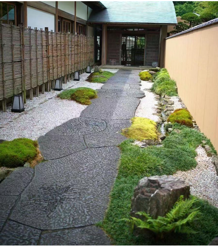 不规则碎拼地铺石异型定制天然石材花岗岩地图拼冰裂纹毛面自然面(图2)
