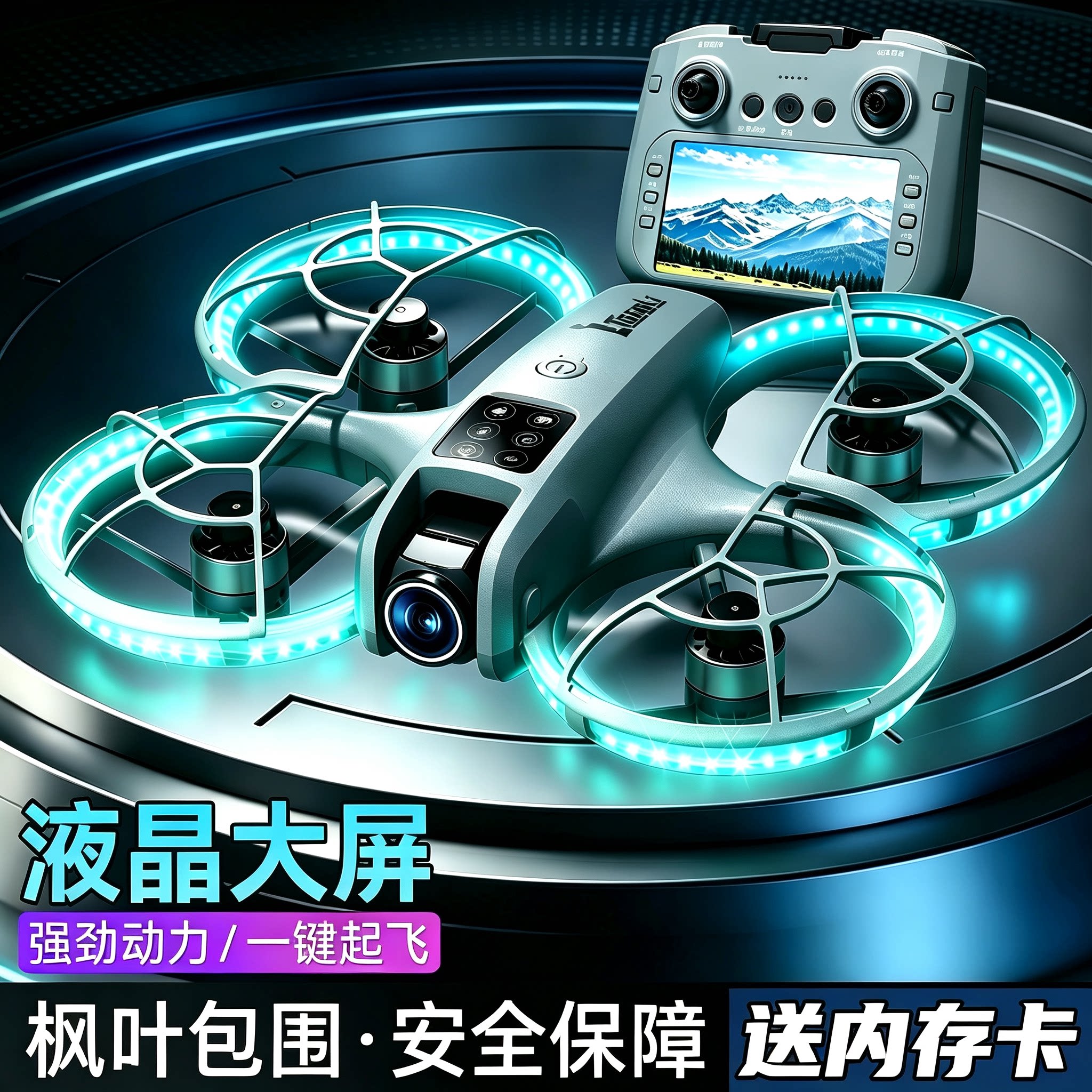 Drones, children's professional aerial photography students, small remote-controlled aircraft, crossing aircraft, model aircraft, and boys' gift toys