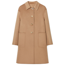 Three Little Goats single-breasted 14 5 micron small mid-length high-end double-sided 100 pure cashmere coat for women