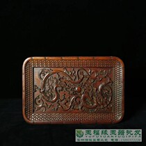 Antique folk old objects solid wood tea Totea tray Old flower pears wood fruit tray log things Ruyi tray