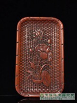 Carved Antique Wood Carving Wood Ware Collection Antique Flowers Pear Wood Plate Tea Lotus Fruit Pan Retro Tea Tray Craftsmanship