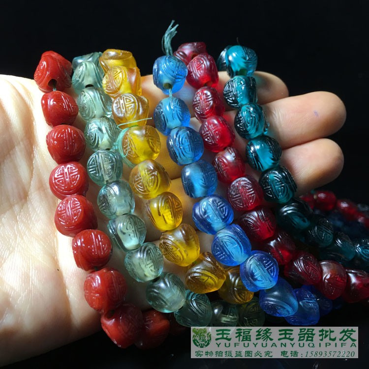 Ancient Play Miscellaneous Pieces of Glazed Triangular Group Sushi Beads of Pearl Handmade Pearl Handmade with Doll Necklace Multi-treasure Necklace DIY accessories