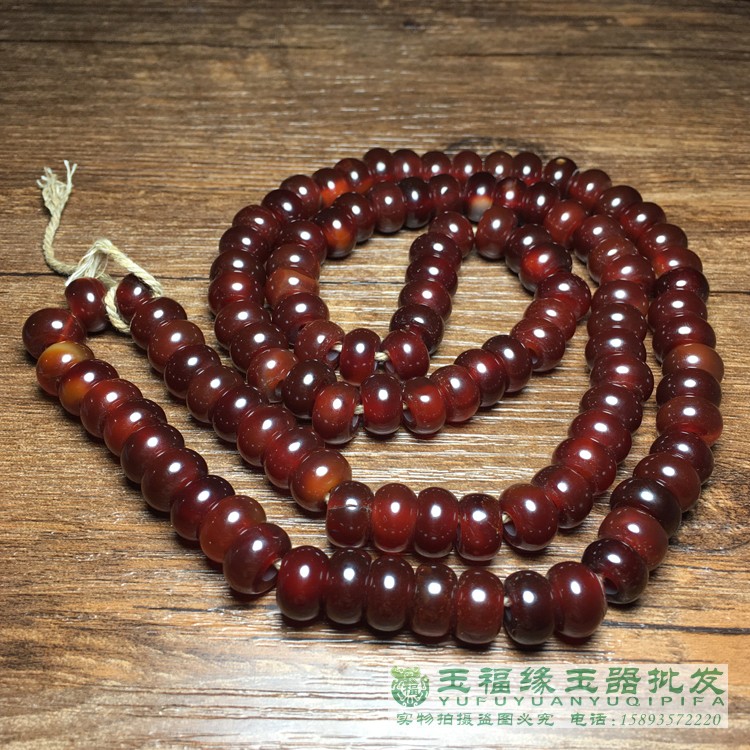 West Zhou Wine Red Old Manau Buddha Pearl Prayer Beads Hand Strings Ancient Jade Jade Collection With Large Hole Jade Medullary Old Beads
