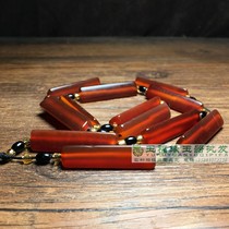 Old red agate beads and Han and Western Zhou Dynasties agate carnelian triangular weathered pattern ancient beads collection cultural toys and jade beads