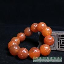 Natural red agate carved back grain bead bracelet full color meat persimmon red men and women jewelry handstring