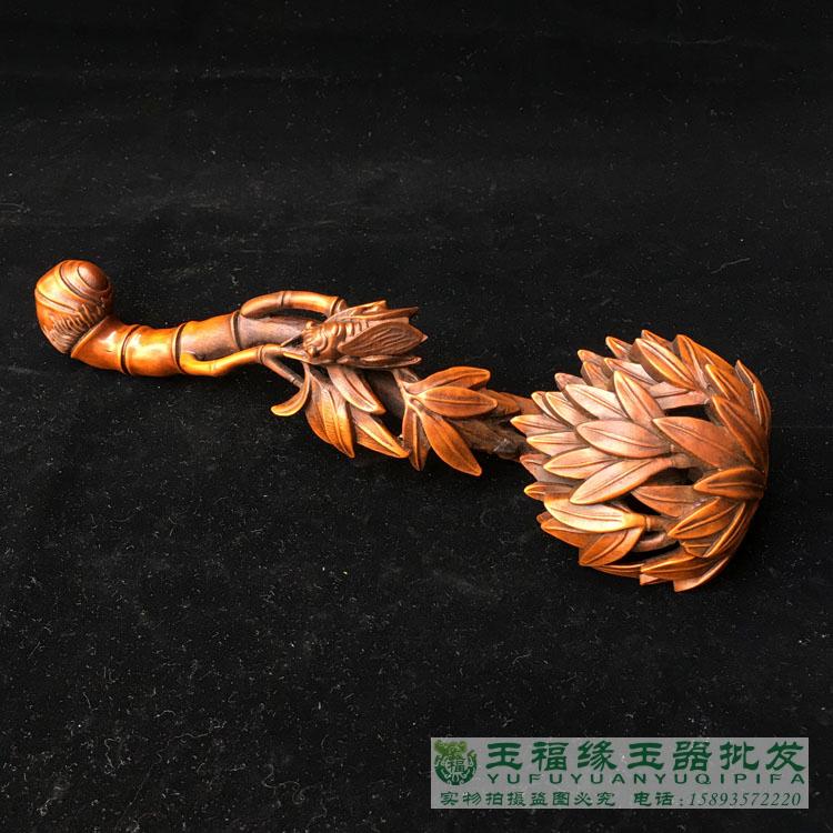 Antique Ancient Play Collection Huang Yangmu Imitation Ancient Lingzhi Ruyi Business Gift all Ruyi Ancient playing wood engraving