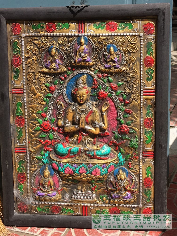 Ancient Playcraft Gift Pendulum with fine imitation antique made of old wooden large number Tang sketching gold painting Colorful Card Pendulum style Multi-wall hanging decoration