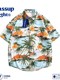 Hawaiian style floral shirt suit for men in summer casual loose ice island suit couple Thailand travel wear shirt