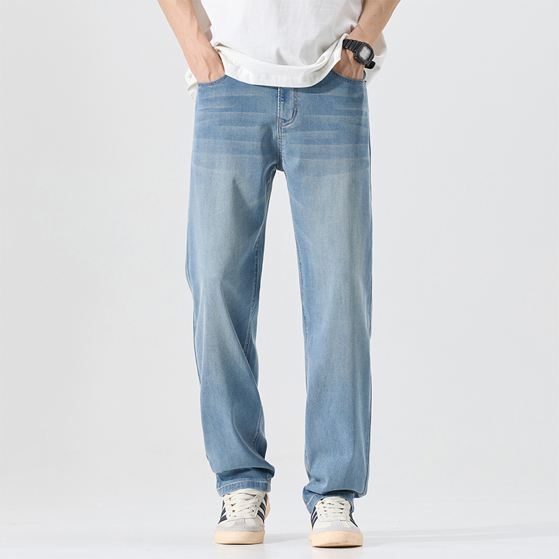 Lee Bradbury Thin, Cool, Lightweight and Drapey Tencel Jeans for Men, Loose Straight-Leg Trendy Casual Pants Lee Bradbury Thin, Cool, Lightweight and Drapey Tencel Jeans for Men, Loose Straight-Leg Trendy Casual Pants
