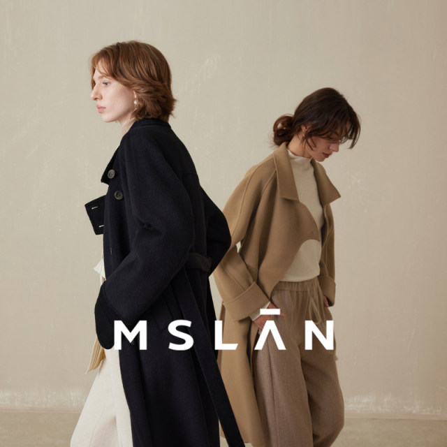 MSLAN ຄົນອັບເດດ: ສະຕິປັນຍາແອວ lapel double-sided woolen coat MEDM3313