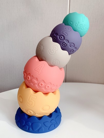 Bloques de construcción de goma blanda para bebés Jenga para bebés de 6 a 12 meses, los bloques de construcción blandos se pueden masticar, los bebés se pueden masticar y torcer bolas para la educación temprana