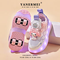 ABC Girls Heelys Summer and Autumn New Childrens Sports Skating Roller Skates Mesh Breathable Cartoon Girl Princess